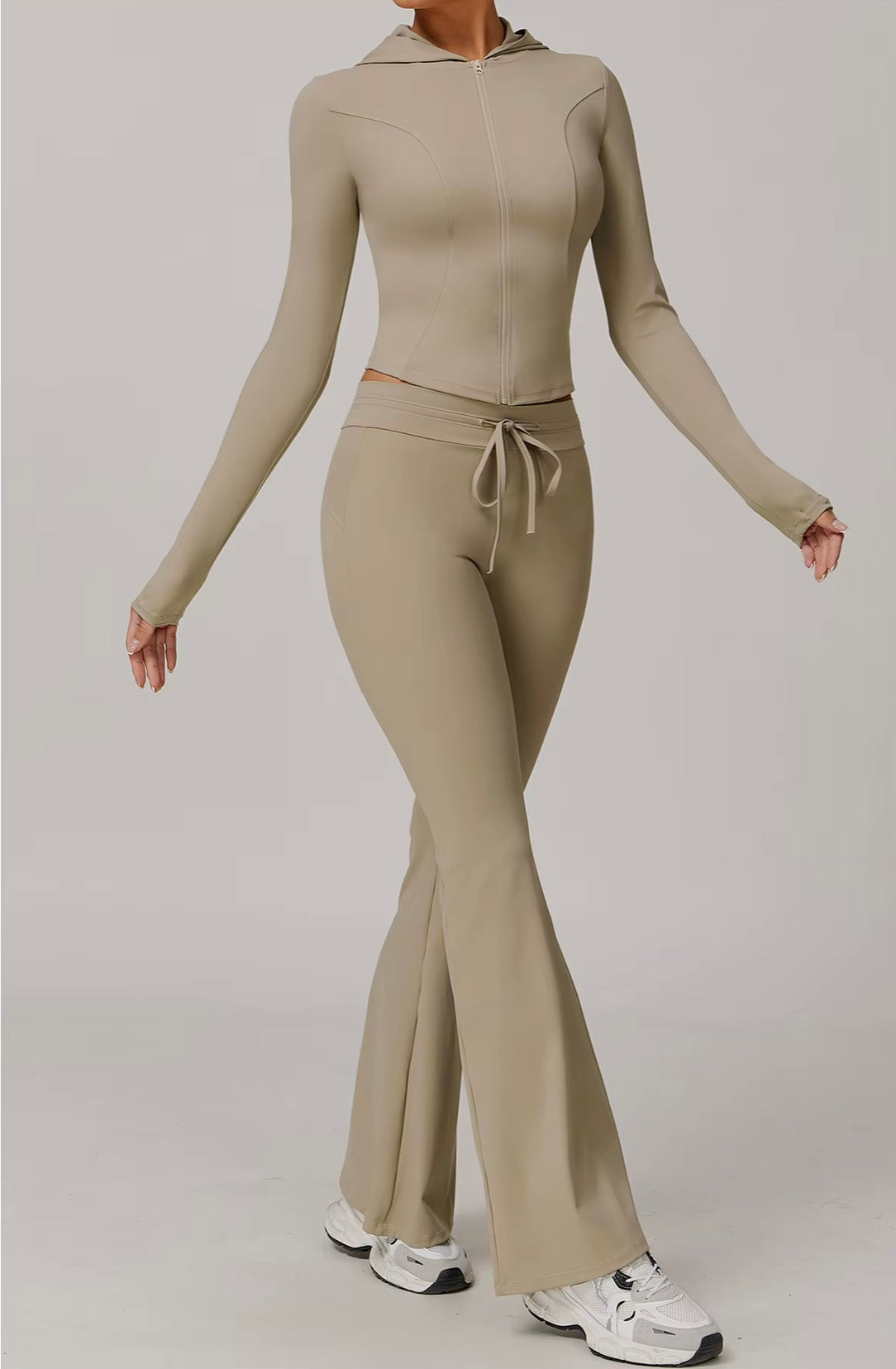 Costume de Yoga 2 pièces, vêtements de sport, ensemble de sport pour femmes, survêtement, Leggings de course, entraînement, manches longues, soutien-gorge Push Up, vêtements de Yoga