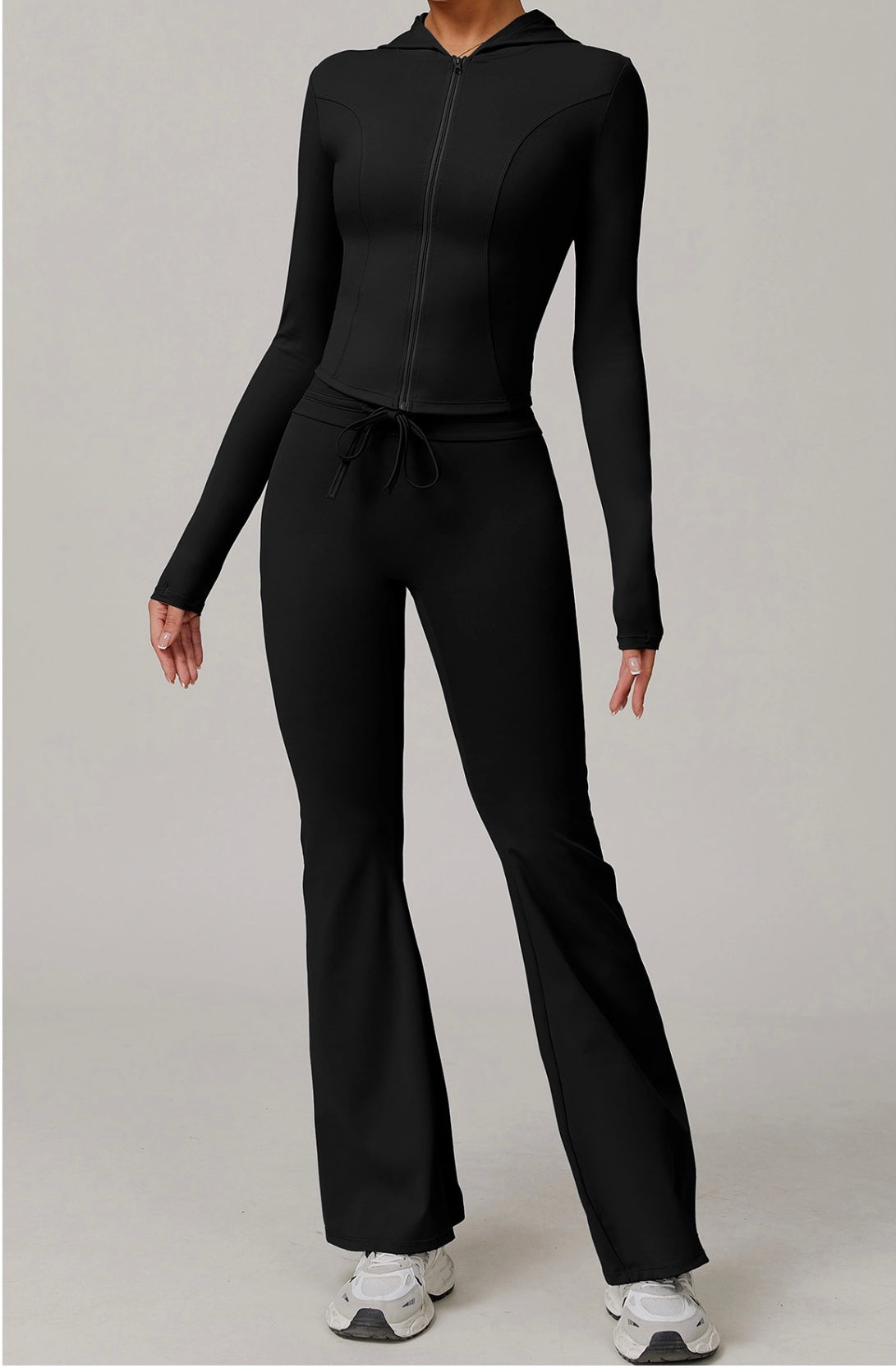 Costume de Yoga 2 pièces, vêtements de sport, ensemble de sport pour femmes, survêtement, Leggings de course, entraînement, manches longues, soutien-gorge Push Up, vêtements de Yoga