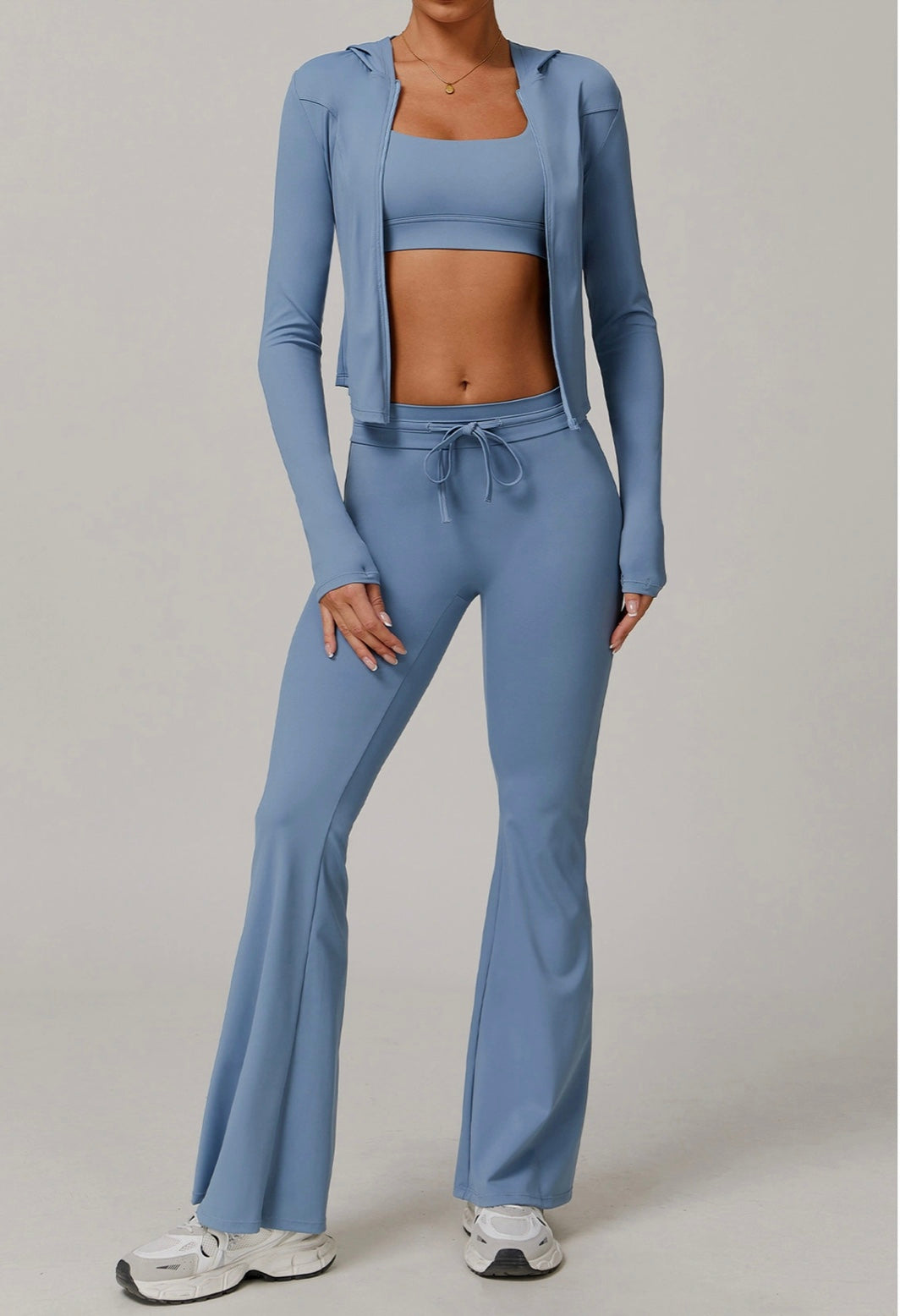 Costume de Yoga 2 pièces, vêtements de sport, ensemble de sport pour femmes, survêtement, Leggings de course, entraînement, manches longues, soutien-gorge Push Up, vêtements de Yoga