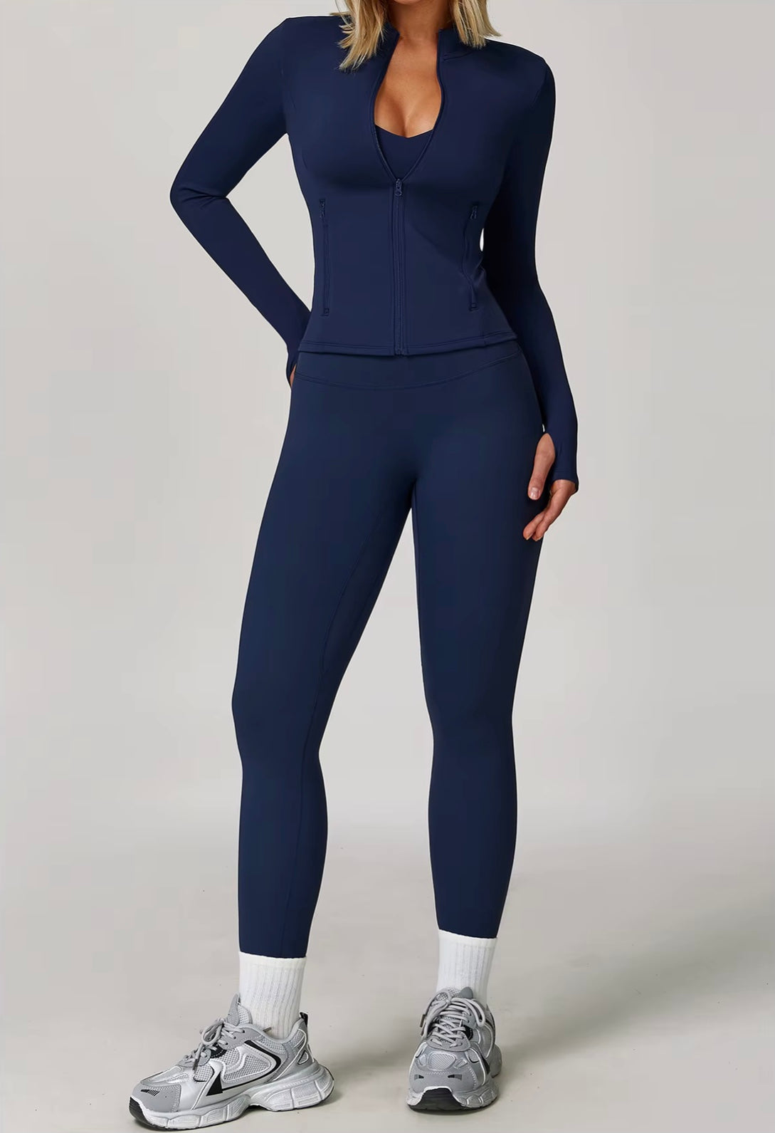 Ensemble de gymnastique 3 pièces pour femmes, veste de soutien-gorge de Yoga, taille haute, Leggings froissés, short, combinaison de sport, vêtements de Fitness