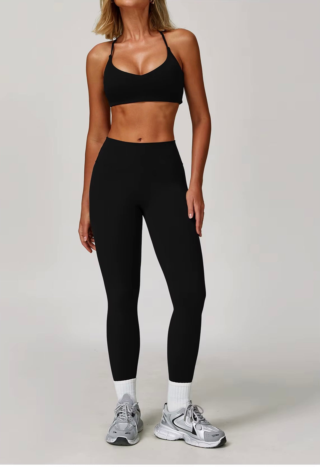 Ensemble de gymnastique 3 pièces pour femmes, veste de soutien-gorge de Yoga, taille haute, Leggings froissés, short, combinaison de sport, vêtements de Fitness