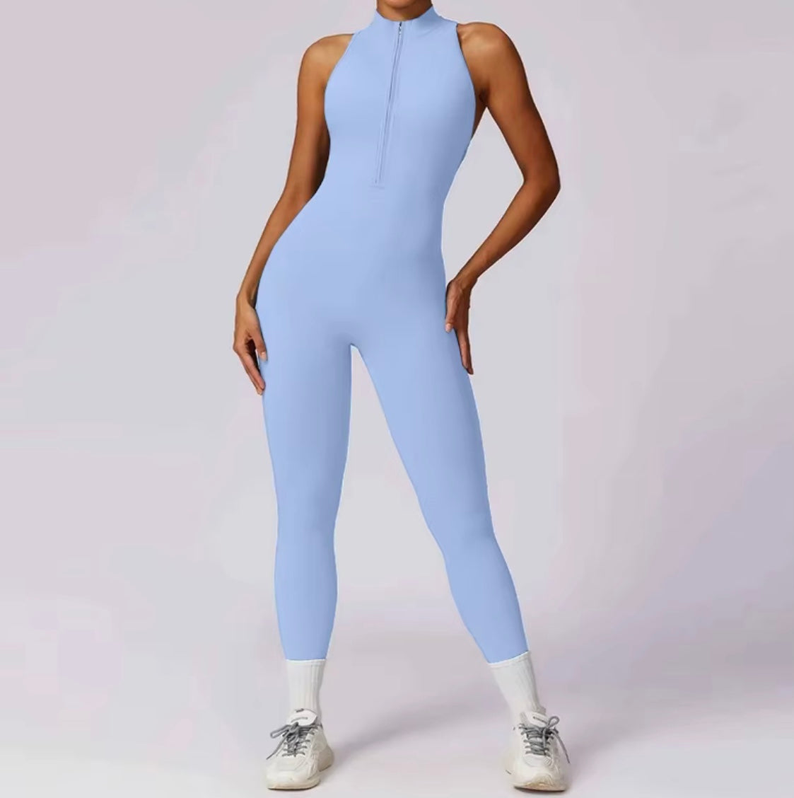 Combinaisons dos nu fermeture éclair sport body femmes Yoga ensembles vêtements de sport Fitness salopette une pièce costume entraînement combishort femme