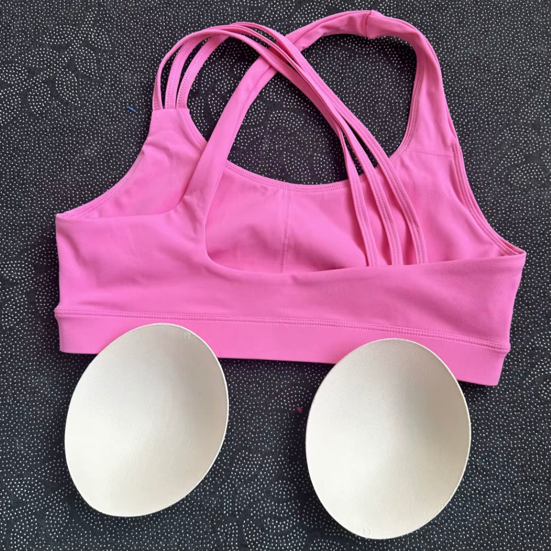 Solid Color Gym Yoga Set Short Legging Cross Back Shoulder Strap Sport Bra Tracksuit Women Suit Comprehensive Training Athletic