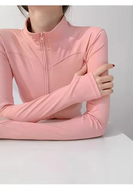 Sun – manteau de sport à séchage rapide pour femmes, veste de Yoga à manches longues avec fermeture écla