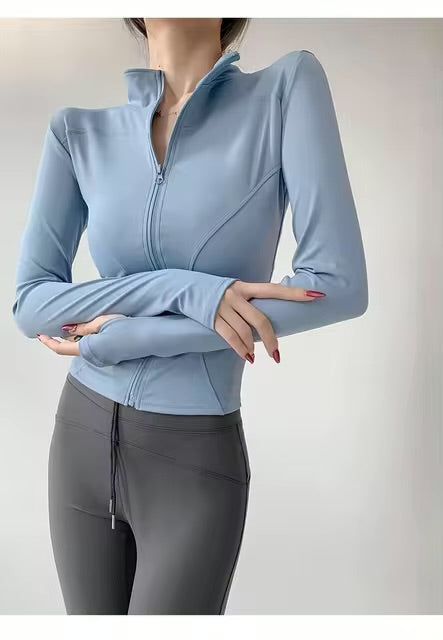 Sun – manteau de sport à séchage rapide pour femmes, veste de Yoga à manches longues avec fermeture écla