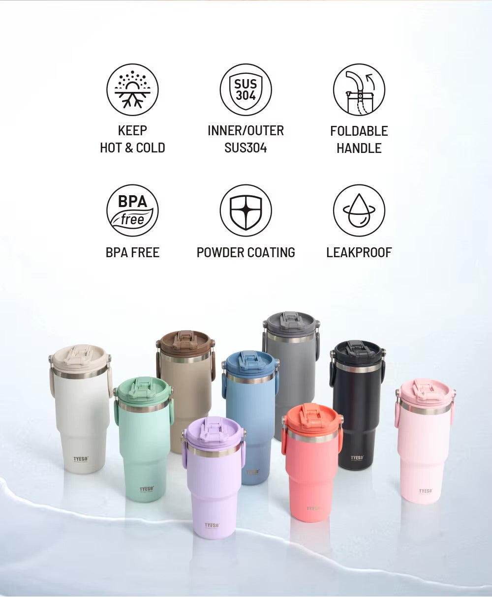 Tyeso Thermos de grande capacité avec poignée