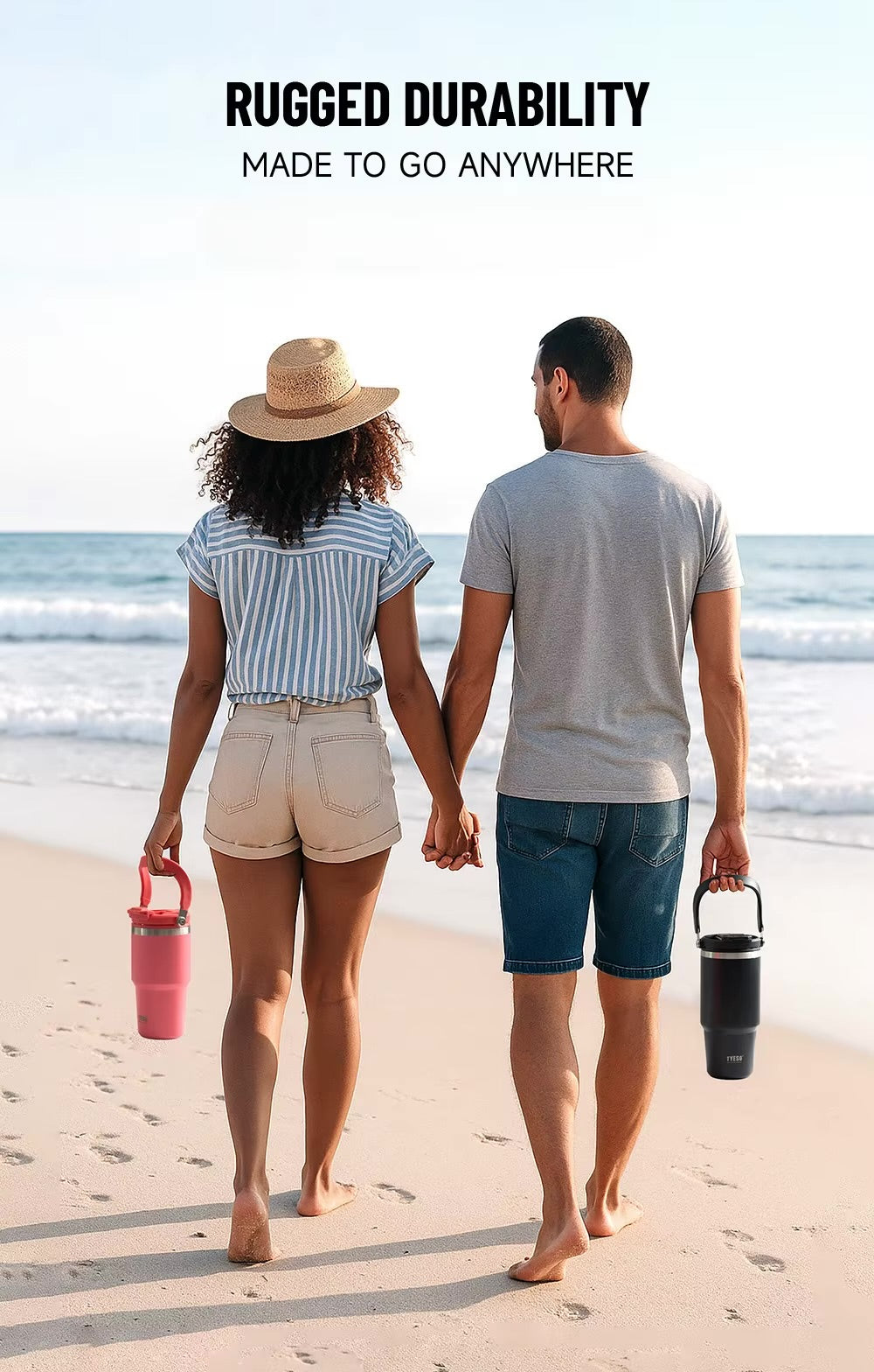 Tyeso Thermos de grande capacité avec poignée