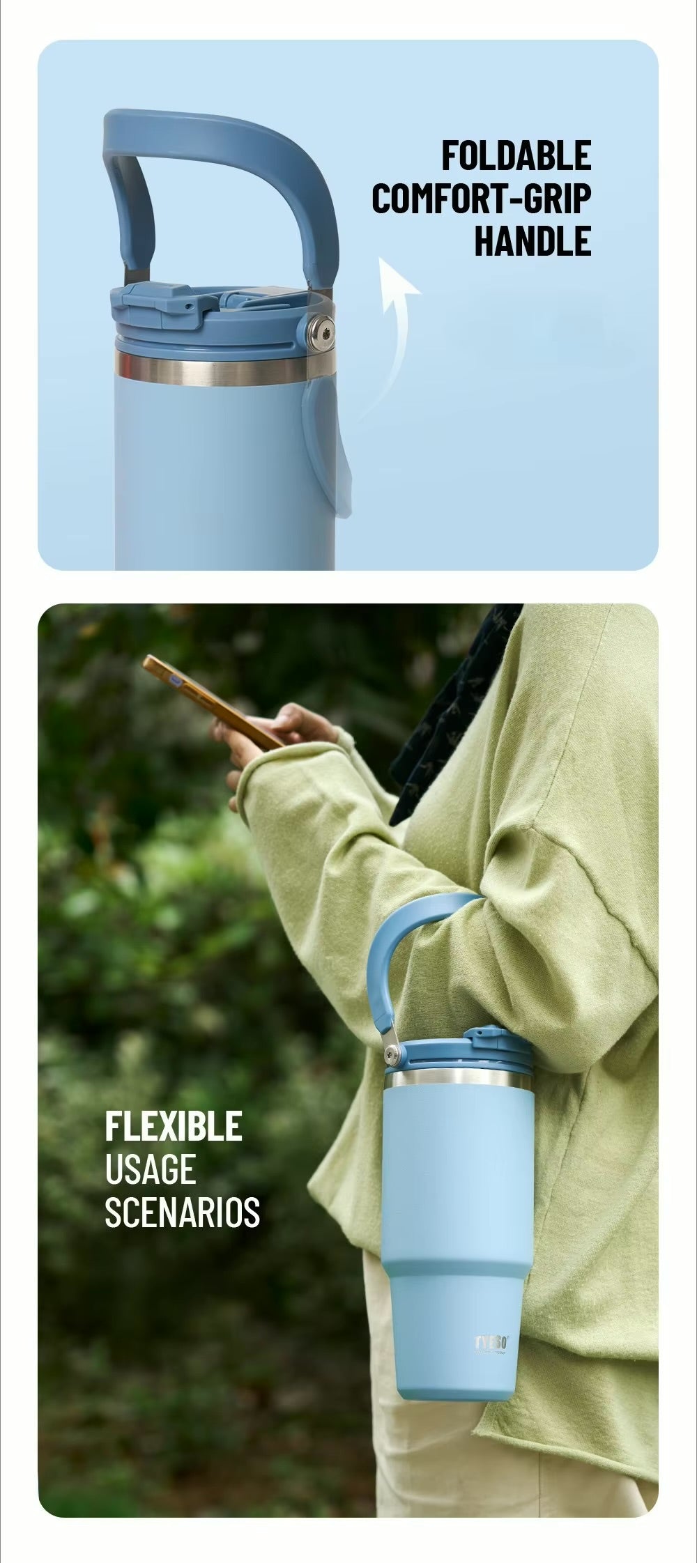 Tyeso Thermos de grande capacité avec poignée