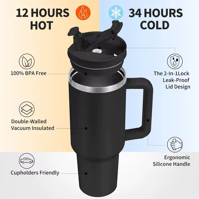 Gobelet isotherme 40 Oz avec paille