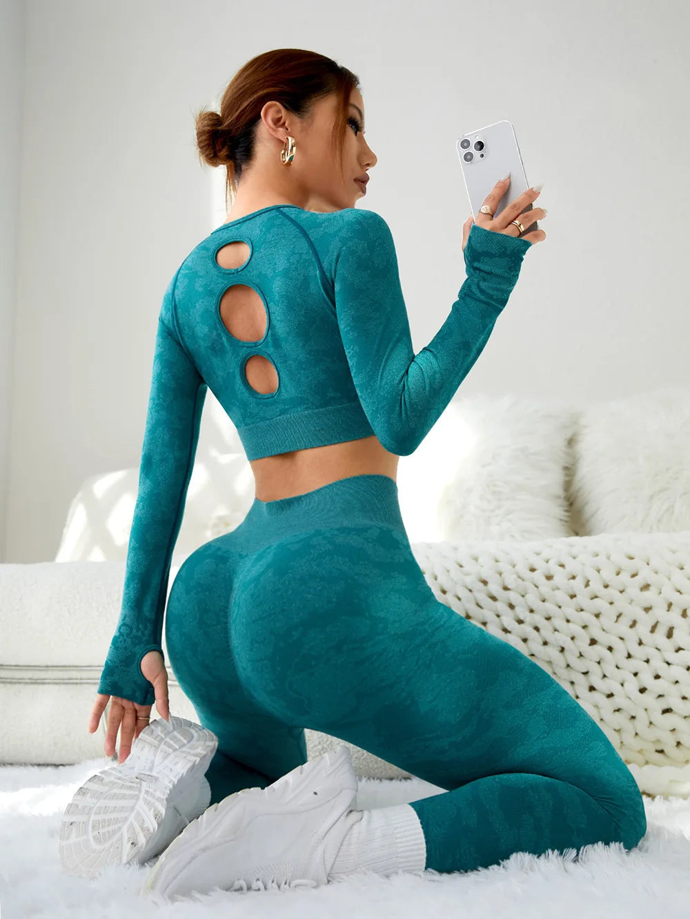 Nouvel ensemble - camouflage ajouré fitness yoga