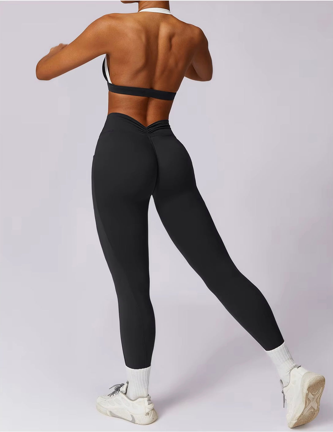 Ensemble de Yoga 2 pièces pour femmes, vêtements d'entraînement Push Up, vêtements de sport, Legging de gymnastique, soutien-gorge de Fitness, haut court, combinaisons de sport à manches longues