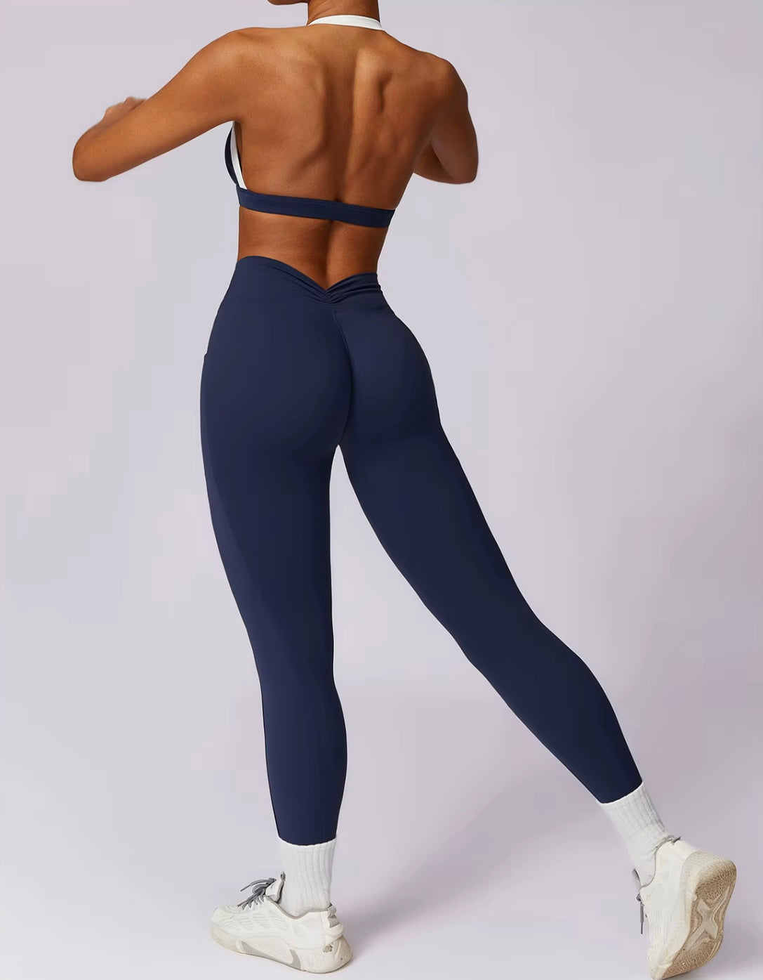 Ensemble de Yoga 2 pièces pour femmes, vêtements d'entraînement Push Up, vêtements de sport, Legging de gymnastique, soutien-gorge de Fitness, haut court, combinaisons de sport à manches longues