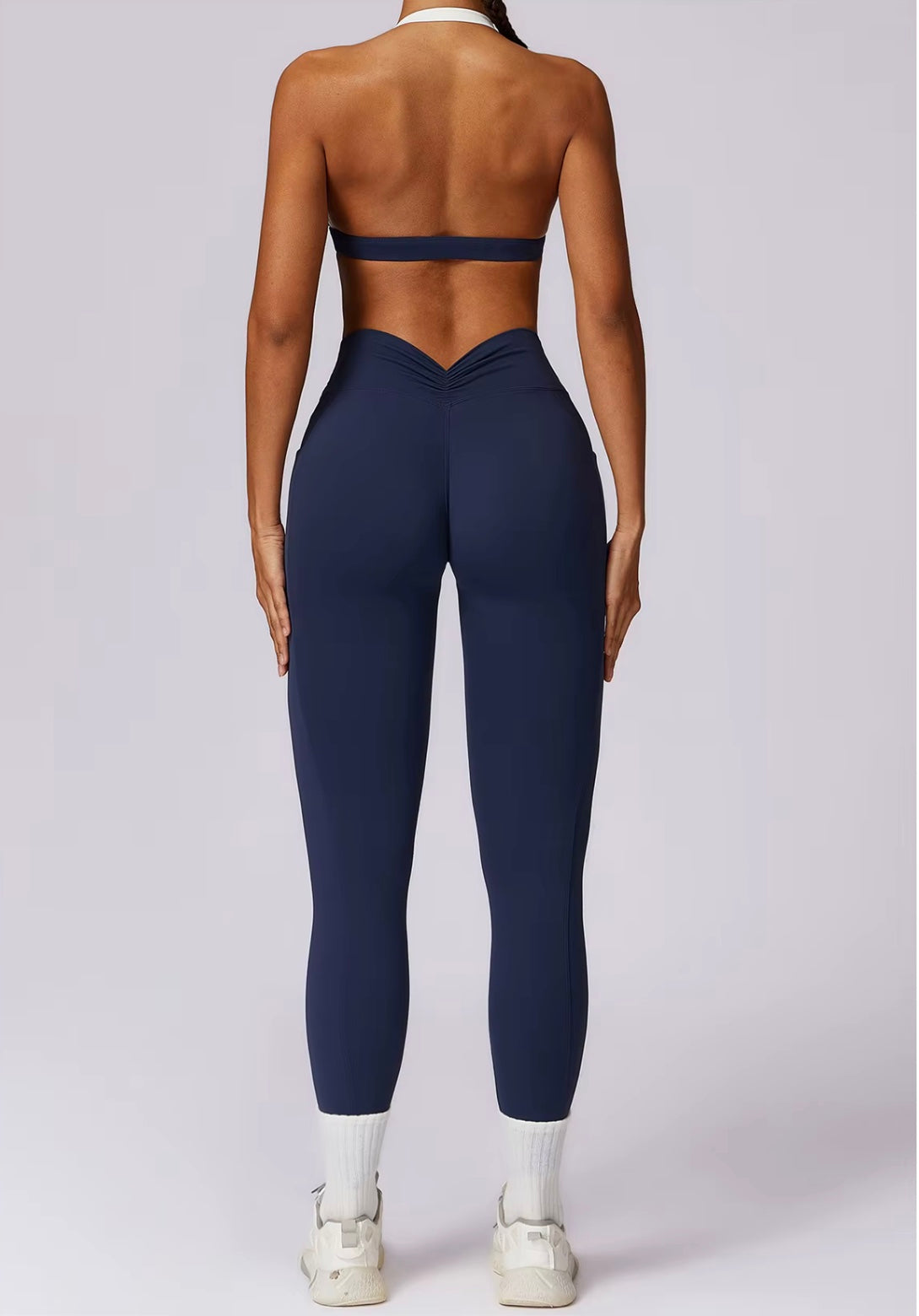 Ensemble de Yoga 2 pièces pour femmes, vêtements d'entraînement Push Up, vêtements de sport, Legging de gymnastique, soutien-gorge de Fitness, haut court, combinaisons de sport à manches longues
