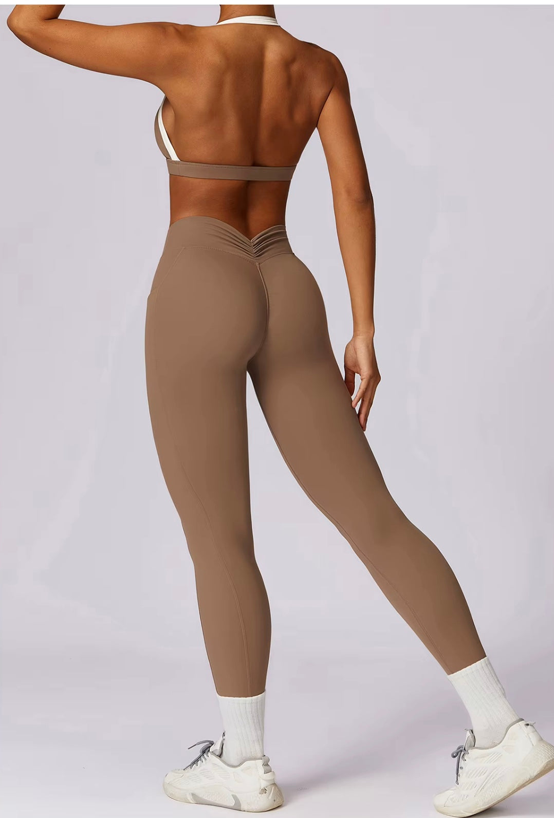 Ensemble de Yoga 2 pièces pour femmes, vêtements d'entraînement Push Up, vêtements de sport, Legging de gymnastique, soutien-gorge de Fitness, haut court, combinaisons de sport à manches longues