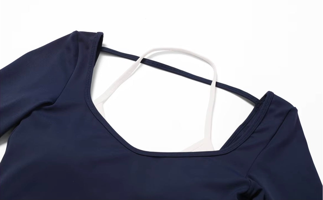 Ensemble de Yoga 2 pièces pour femmes, vêtements d'entraînement Push Up, vêtements de sport, Legging de gymnastique, soutien-gorge de Fitness, haut court, combinaisons de sport à manches longues