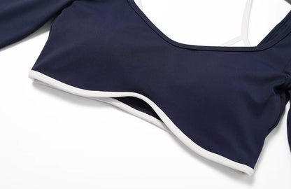 Ensemble de Yoga 2 pièces pour femmes, vêtements d'entraînement Push Up, vêtements de sport, Legging de gymnastique, soutien-gorge de Fitness, haut court, combinaisons de sport à manches longues