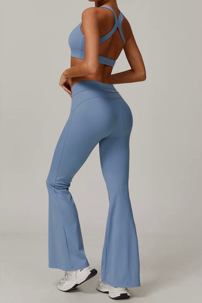 Costume de Yoga 2 pièces, vêtements de sport, ensemble de sport pour femmes, survêtement, Leggings de course, entraînement, manches longues, soutien-gorge Push Up, vêtements de Yoga