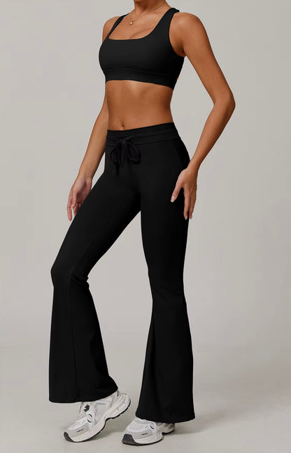 Costume de Yoga 2 pièces, vêtements de sport, ensemble de sport pour femmes, survêtement, Leggings de course, entraînement, manches longues, soutien-gorge Push Up, vêtements de Yoga
