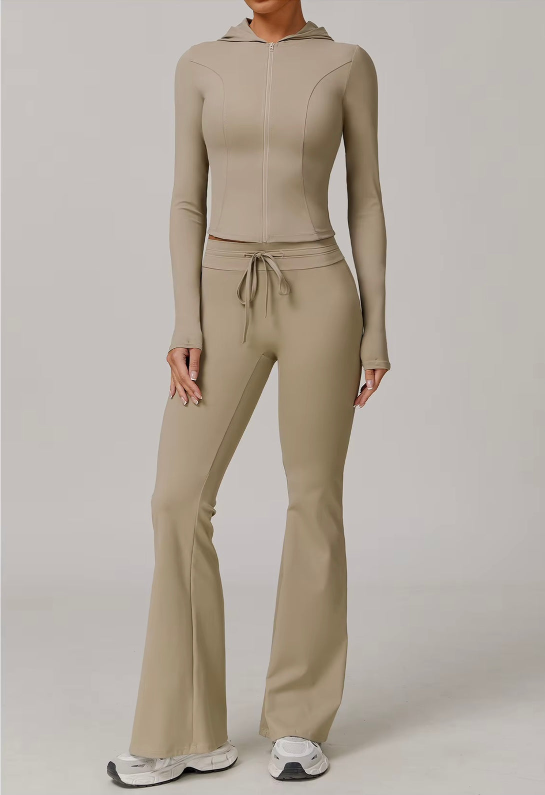 Costume de Yoga 2 pièces, vêtements de sport, ensemble de sport pour femmes, survêtement, Leggings de course, entraînement, manches longues, soutien-gorge Push Up, vêtements de Yoga