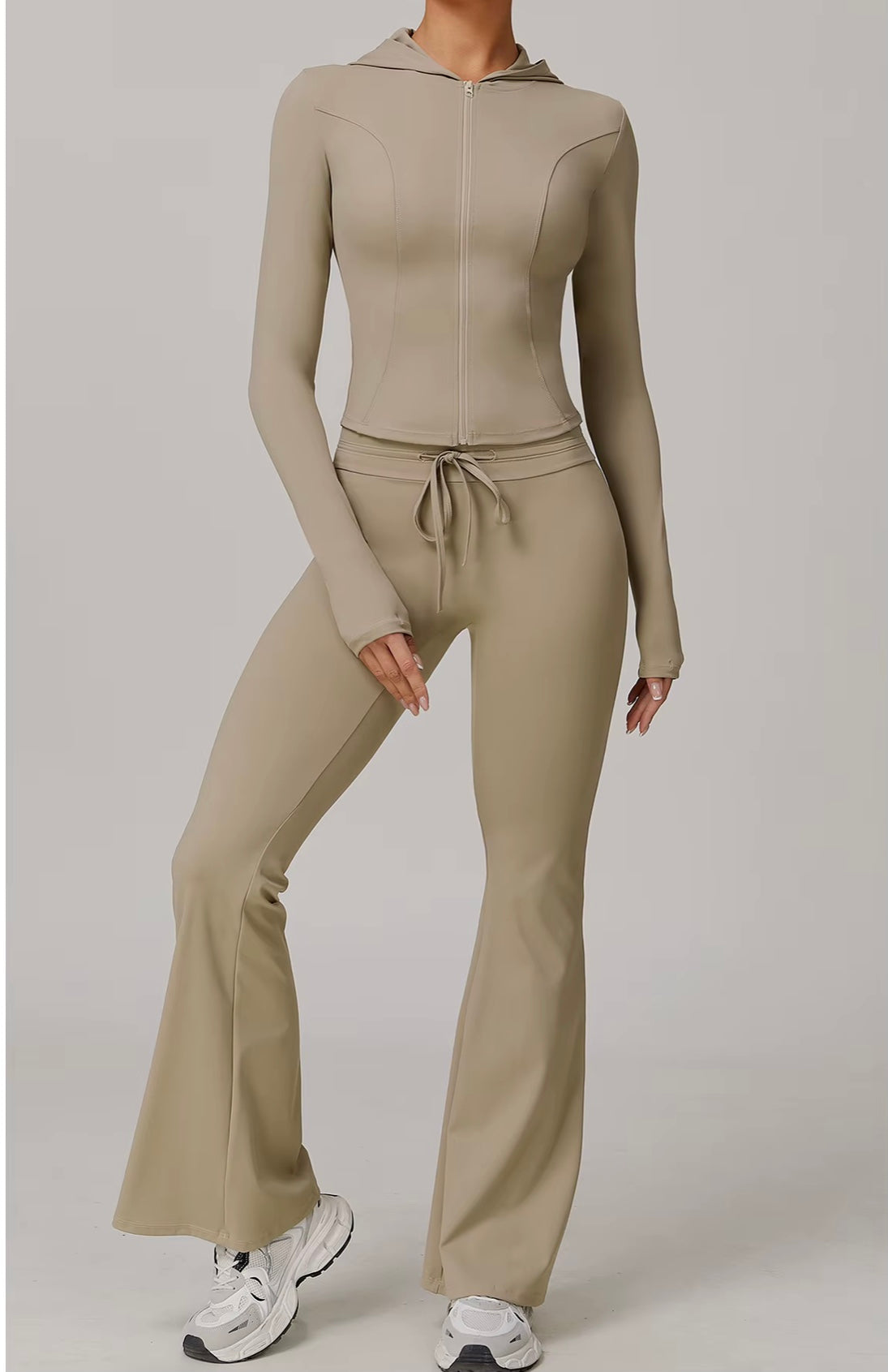 Costume de Yoga 2 pièces, vêtements de sport, ensemble de sport pour femmes, survêtement, Leggings de course, entraînement, manches longues, soutien-gorge Push Up, vêtements de Yoga
