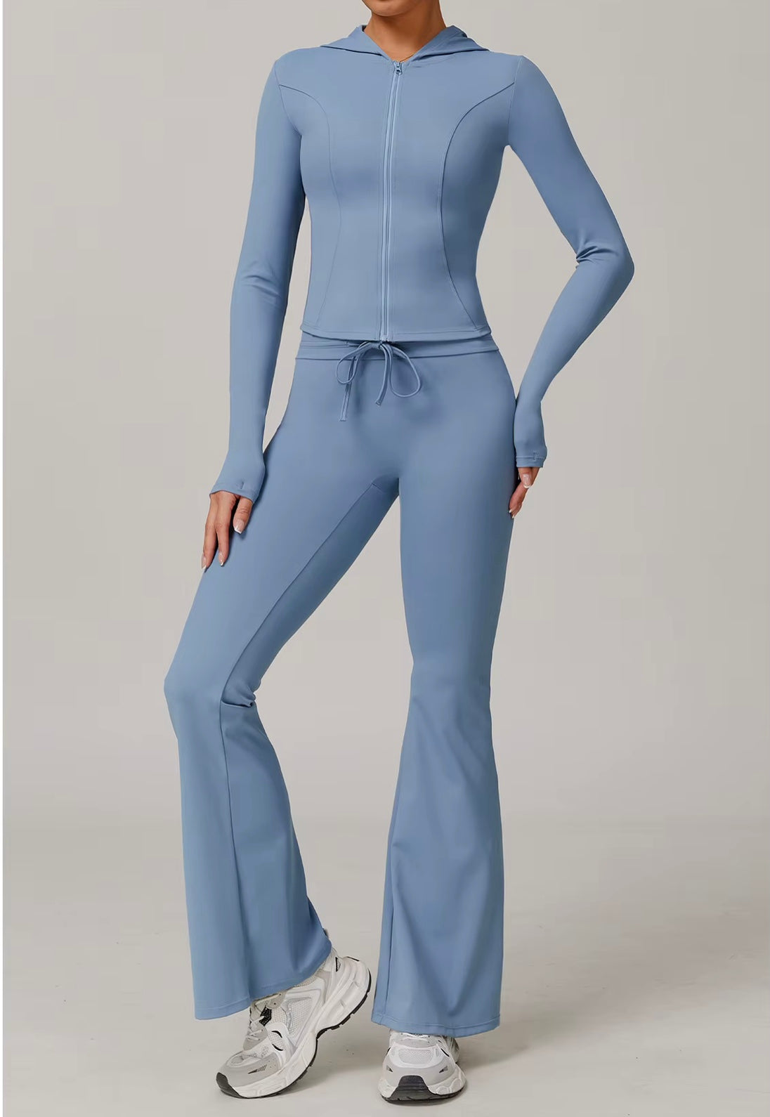 Costume de Yoga 2 pièces, vêtements de sport, ensemble de sport pour femmes, survêtement, Leggings de course, entraînement, manches longues, soutien-gorge Push Up, vêtements de Yoga