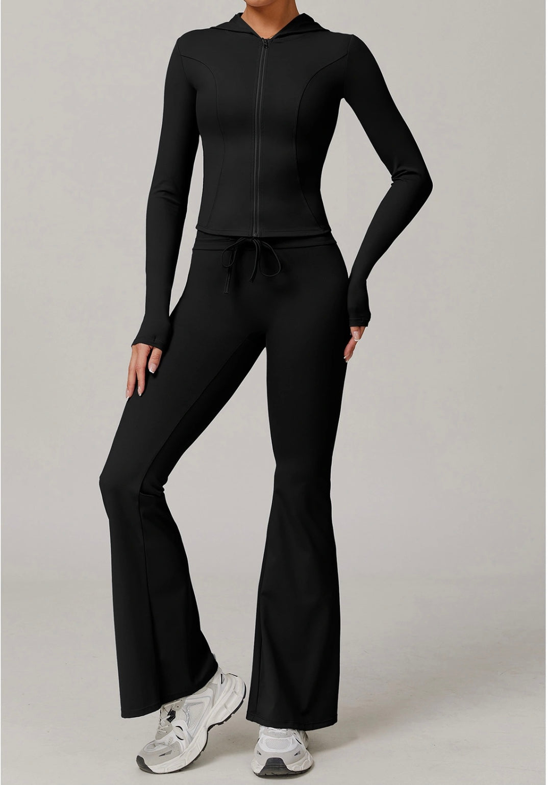 Costume de Yoga 2 pièces, vêtements de sport, ensemble de sport pour femmes, survêtement, Leggings de course, entraînement, manches longues, soutien-gorge Push Up, vêtements de Yoga