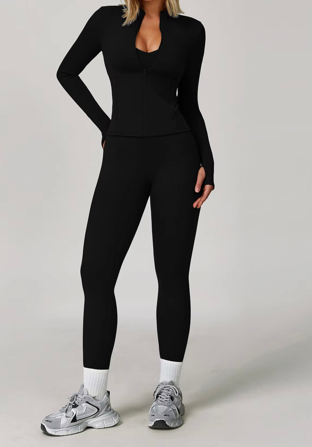 Ensemble de gymnastique 3 pièces pour femmes, veste de soutien-gorge de Yoga, taille haute, Leggings froissés, short, combinaison de sport, vêtements de Fitness