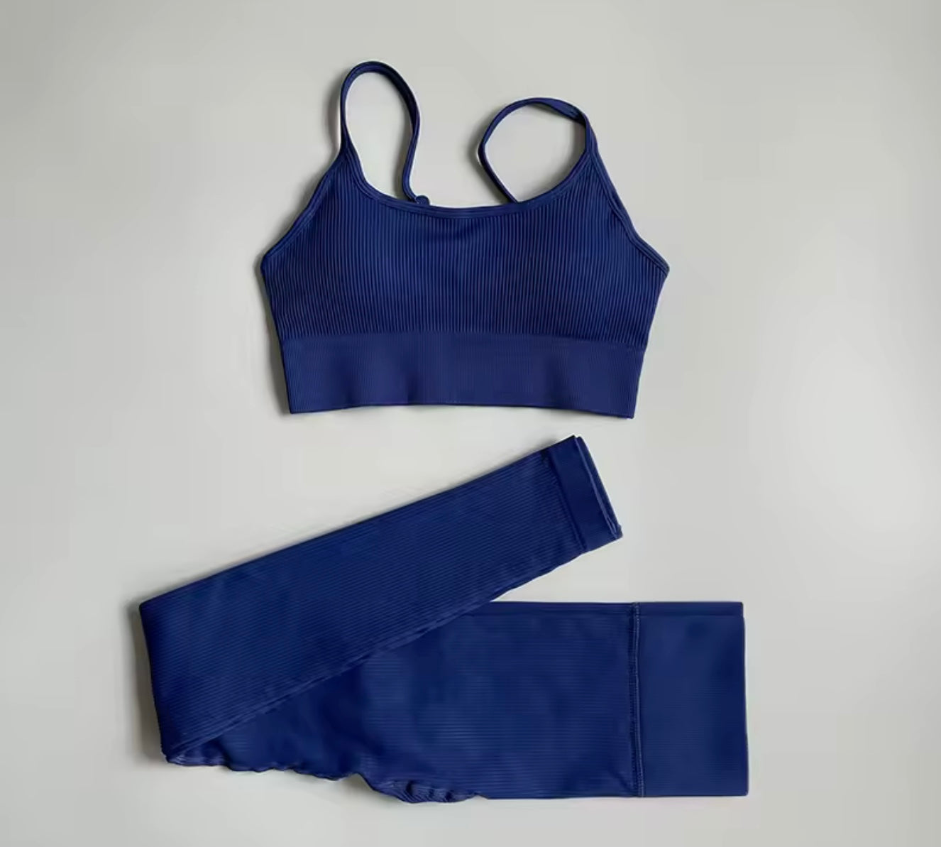 Ensemble côtelé de Yoga pour femmes, vêtements de gymnastique, soutien-gorge Push Up, Leggings, tenue d'entraînement, survêtement, 2 pièces