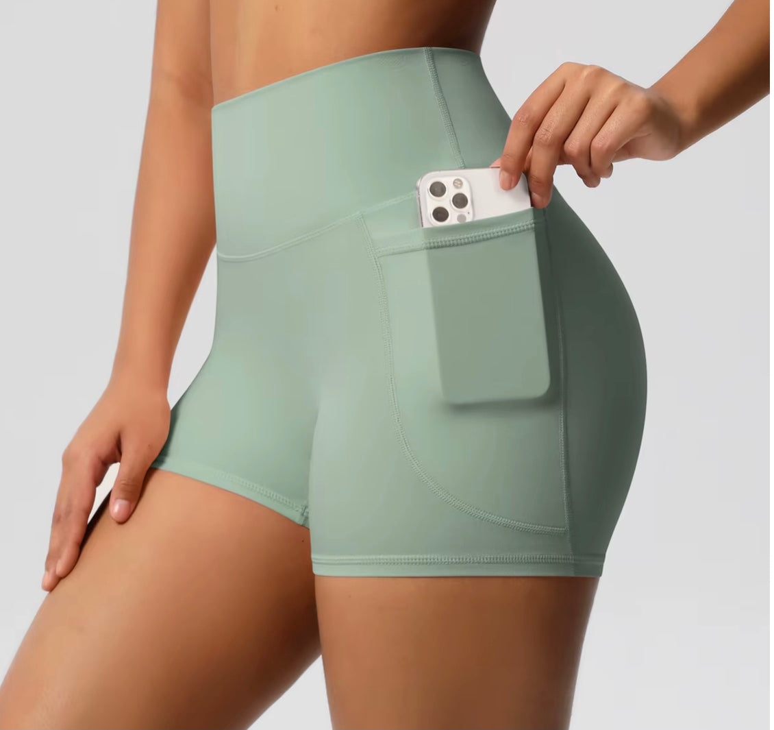 Short de sport pour femmes avec poche, Legging de Yoga, résistant aux squats, taille haute, Fitness, serré, séchage rapide, cyclisme, entraînement, gymnastique