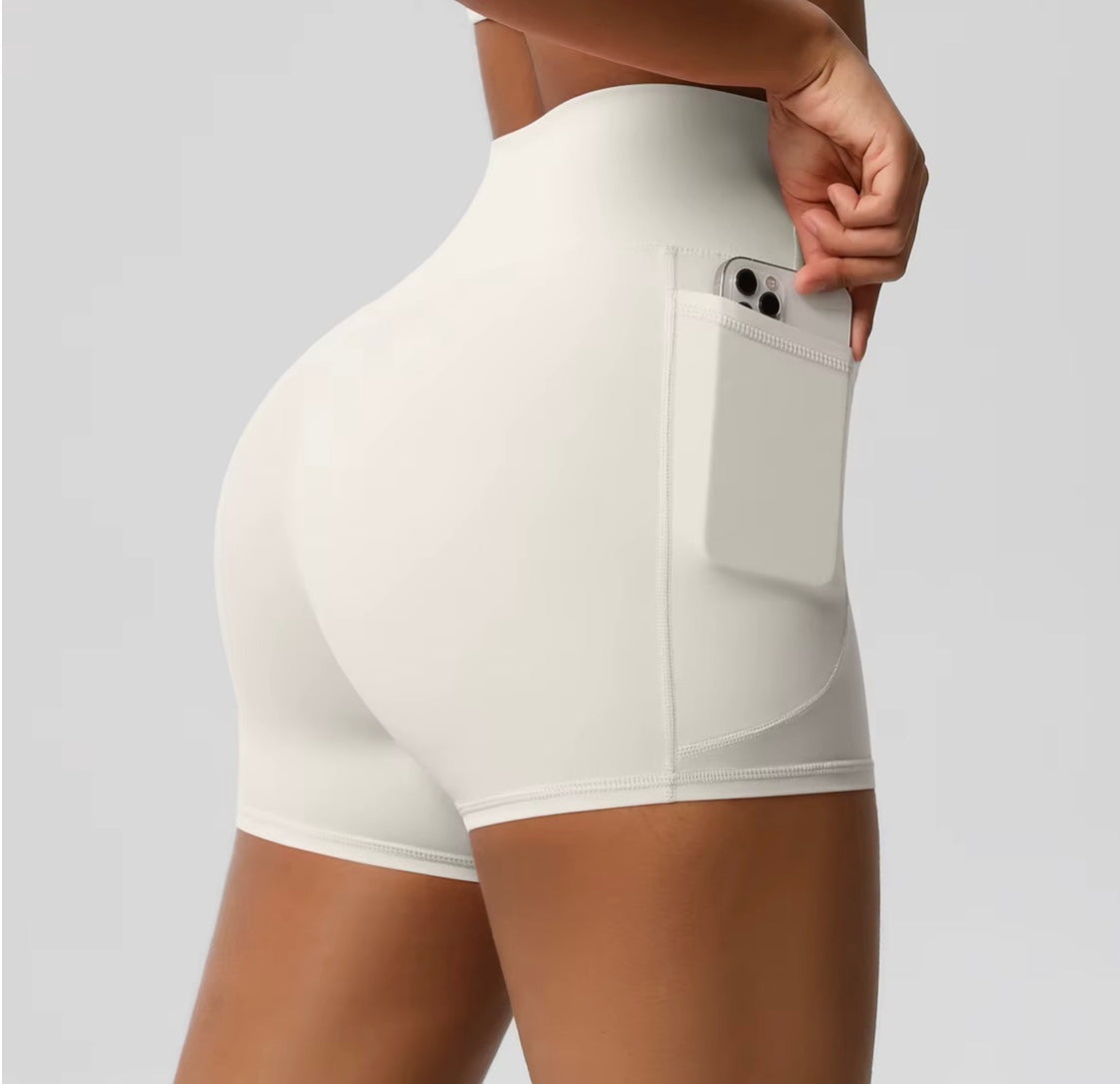 Short de sport pour femmes avec poche, Legging de Yoga, résistant aux squats, taille haute, Fitness, serré, séchage rapide, cyclisme, entraînement, gymnastique