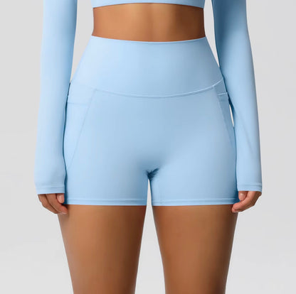 Short de sport pour femmes avec poche, Legging de Yoga, résistant aux squats, taille haute, Fitness, serré, séchage rapide, cyclisme, entraînement, gymnastique