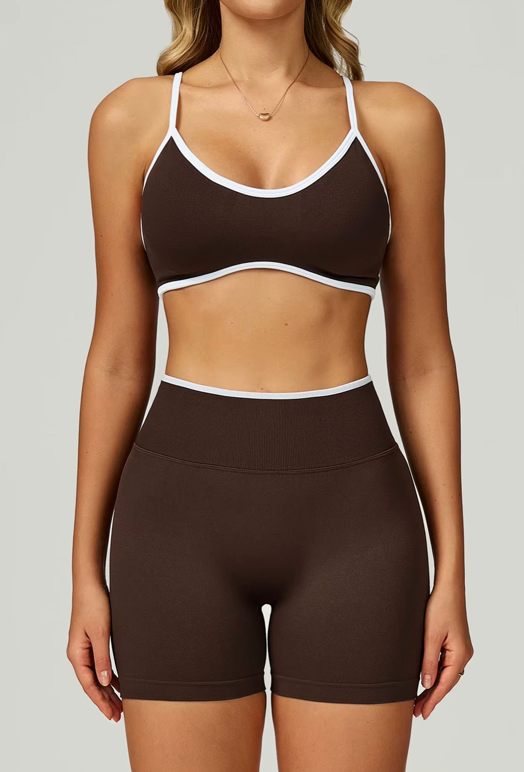 Soutien-gorge de sport sans couture pour femmes, col licou, soutien élevé, push-up, dos ouvert, vêtements de sport, débardeur, sous-vêtements de Fitness, brassière d'entraînement de Yoga