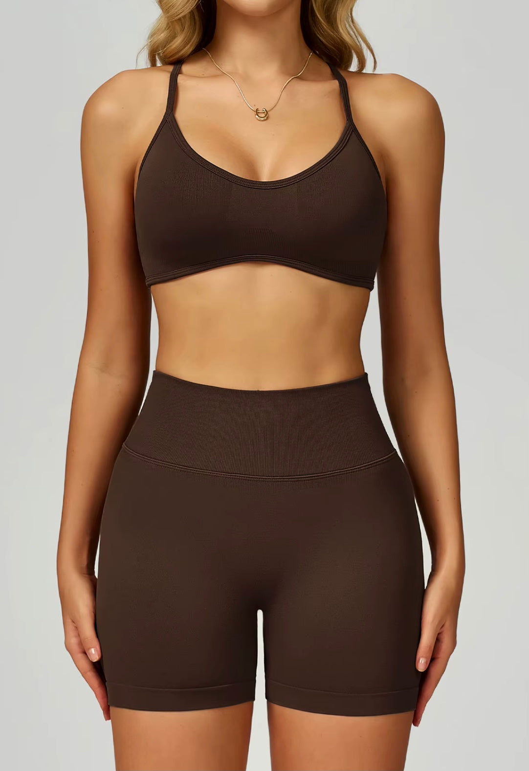 Soutien-gorge de sport sans couture pour femmes, col licou, soutien élevé, push-up, dos ouvert, vêtements de sport, débardeur, sous-vêtements de Fitness, brassière d'entraînement de Yoga