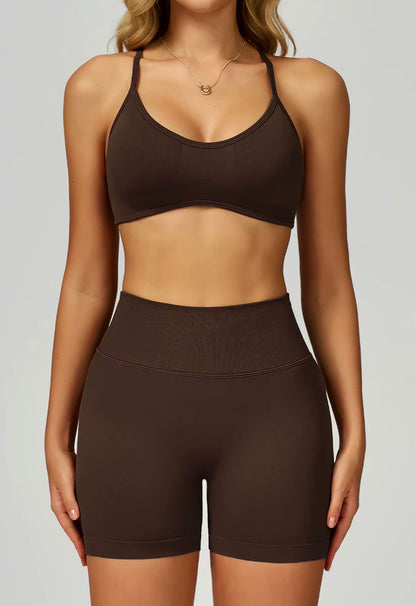 Soutien-gorge de sport sans couture pour femmes, col licou, soutien élevé, push-up, dos ouvert, vêtements de sport, débardeur, sous-vêtements de Fitness, brassière d'entraînement de Yoga