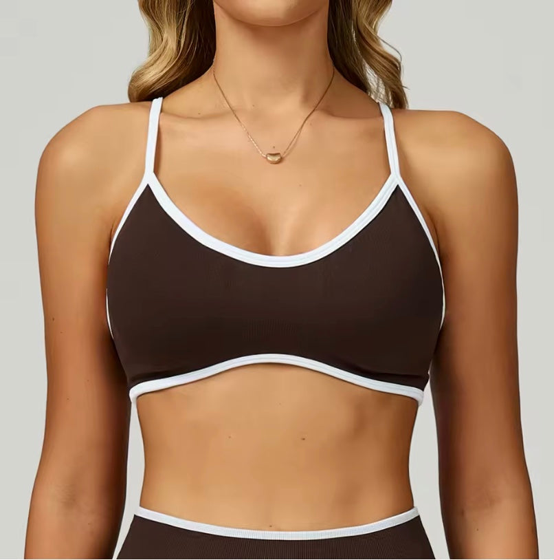 Soutien-gorge de sport sans couture pour femmes, col licou, soutien élevé, push-up, dos ouvert, vêtements de sport, débardeur, sous-vêtements de Fitness, brassière d'entraînement de Yoga
