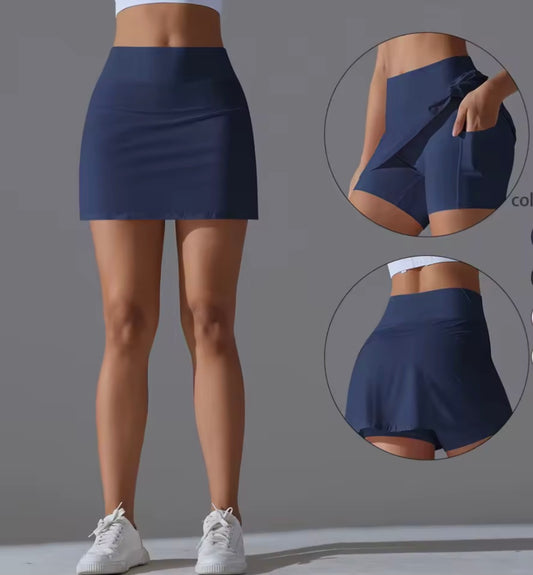 Jupe de Yoga jupe de Tennis de Badminton taille haute jupe de sueur respirante élasticité à séchage rapide jupe de Yoga Double couche legging intérieur