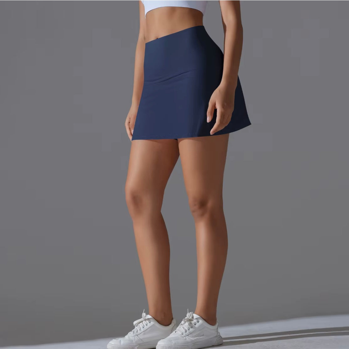 Jupe de Yoga jupe de Tennis de Badminton taille haute jupe de sueur respirante élasticité à séchage rapide jupe de Yoga Double couche legging intérieur