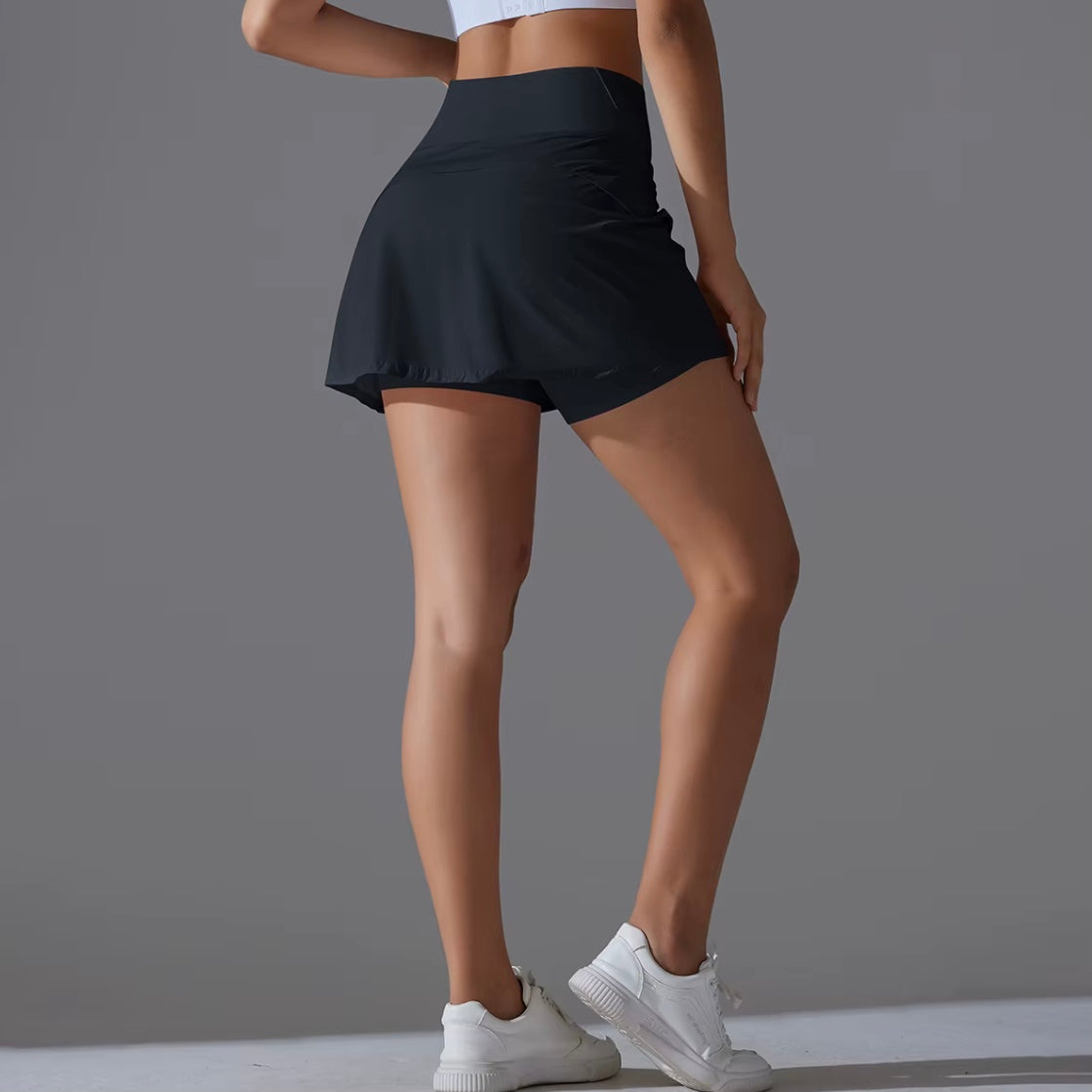 Jupe de Yoga jupe de Tennis de Badminton taille haute jupe de sueur respirante élasticité à séchage rapide jupe de Yoga Double couche legging intérieur