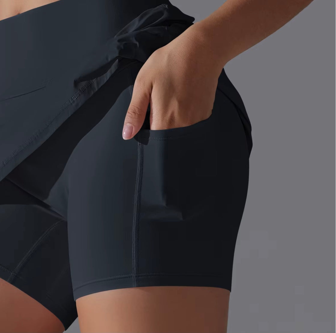 Jupe de Yoga jupe de Tennis de Badminton taille haute jupe de sueur respirante élasticité à séchage rapide jupe de Yoga Double couche legging intérieur