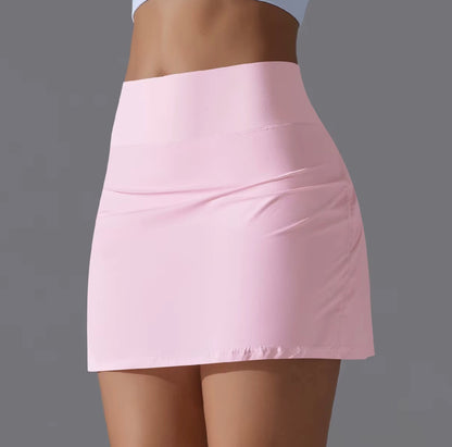 Jupe de Yoga jupe de Tennis de Badminton taille haute jupe de sueur respirante élasticité à séchage rapide jupe de Yoga Double couche legging intérieur
