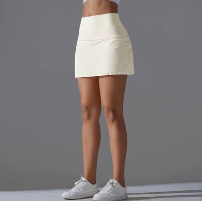 Jupe de Yoga jupe de Tennis de Badminton taille haute jupe de sueur respirante élasticité à séchage rapide jupe de Yoga Double couche legging intérieur