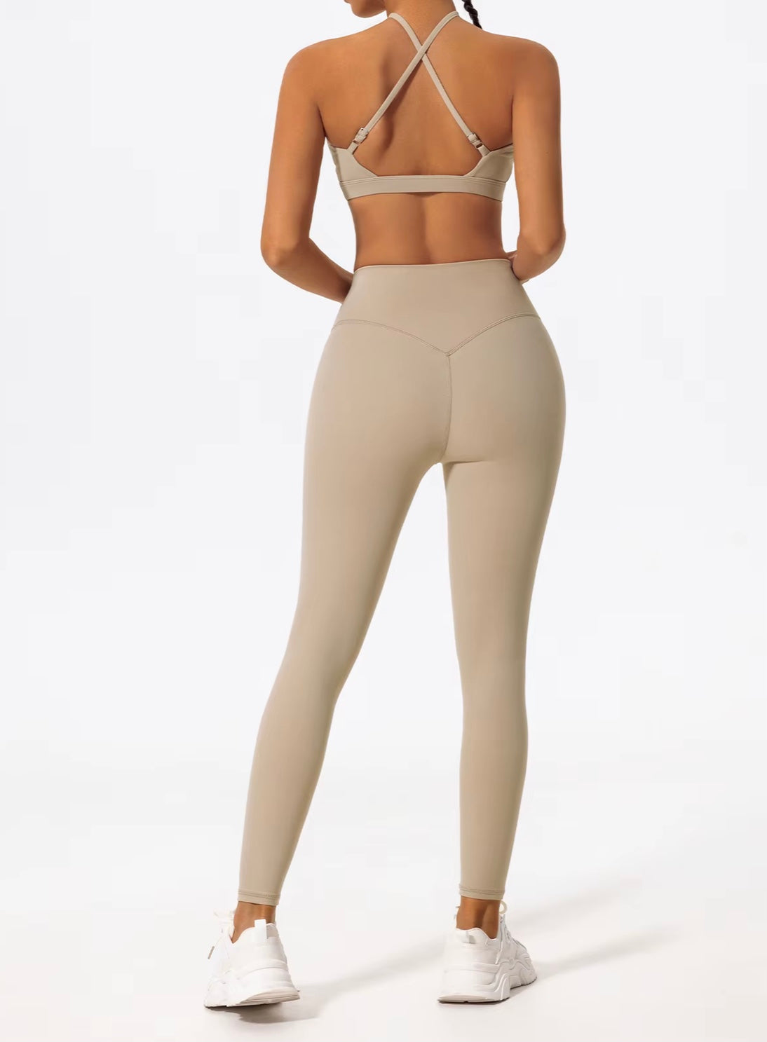 Ctenkevet deux pièces ensemble de Sport pour femmes poitrine croisé vêtements de Yoga femme Gym Bandeau Sport soutien-gorge costumes tenue de Sport pour femme