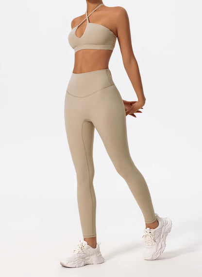 Ctenkevet deux pièces ensemble de Sport pour femmes poitrine croisé vêtements de Yoga femme Gym Bandeau Sport soutien-gorge costumes tenue de Sport pour femme