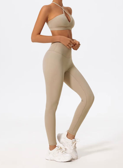 Ctenkevet deux pièces ensemble de Sport pour femmes poitrine croisé vêtements de Yoga femme Gym Bandeau Sport soutien-gorge costumes tenue de Sport pour femme
