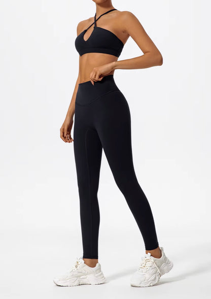 Ctenkevet deux pièces ensemble de Sport pour femmes poitrine croisé vêtements de Yoga femme Gym Bandeau Sport soutien-gorge costumes tenue de Sport pour femme