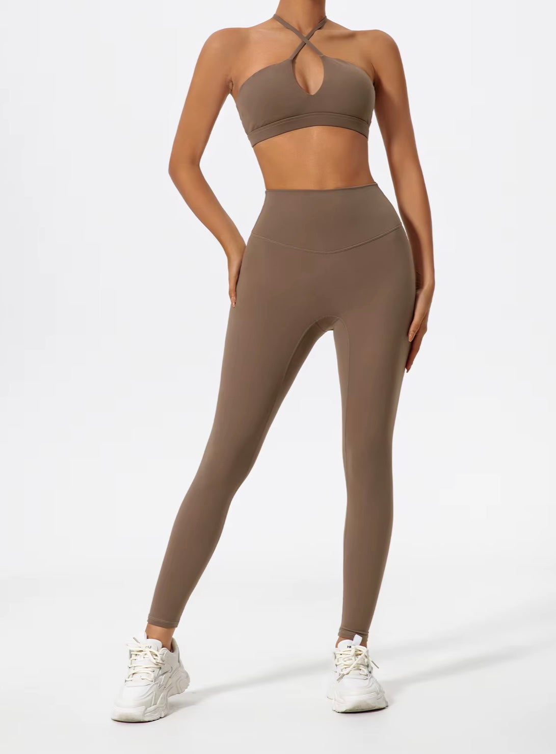 Ctenkevet deux pièces ensemble de Sport pour femmes poitrine croisé vêtements de Yoga femme Gym Bandeau Sport soutien-gorge costumes tenue de Sport pour femme