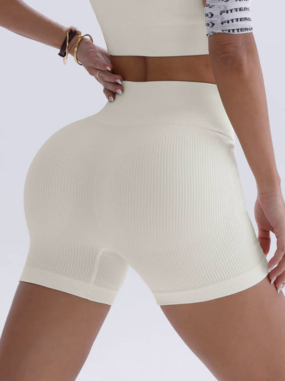 Pantalon de Yoga taille haute pour femmes, conçu pour soulever et façonner, ajusté avec une couleur unie et une Texture côtelée, short de sport