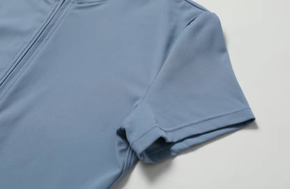Combinaison de yoga une pièce nue européenne et américaine avec col montant, demi-fermeture éclair