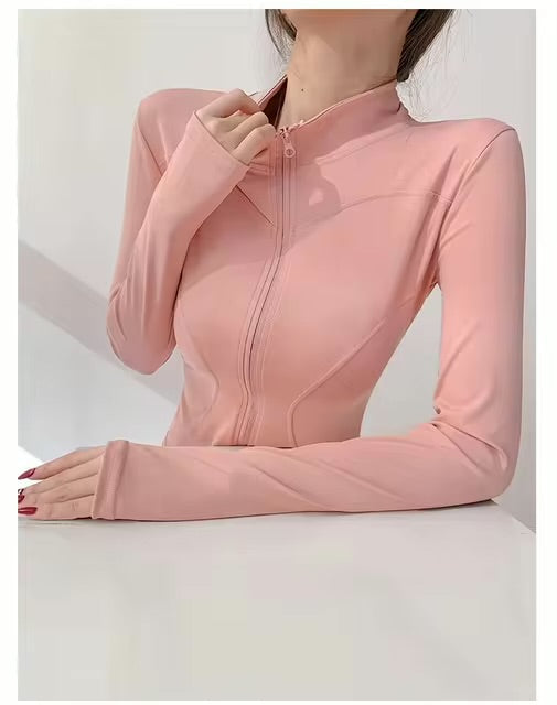 Sun – manteau de sport à séchage rapide pour femmes, veste de Yoga à manches longues avec fermeture écla
