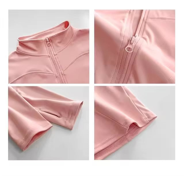 Sun – manteau de sport à séchage rapide pour femmes, veste de Yoga à manches longues avec fermeture écla